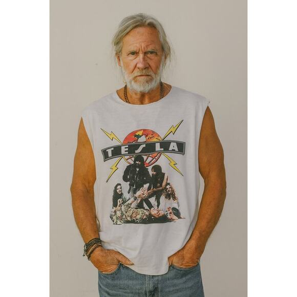 Tesla Other - Vintage 90s Tesla Psychotic Supper Sleeveless Graphic Tour T-Shirt White Multi